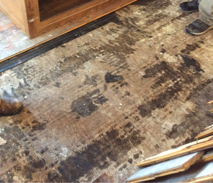 Floor that has water damage